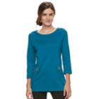 Women's Croft & Barrow&reg; Pullover Tunic Top, Size: Medium, Blue