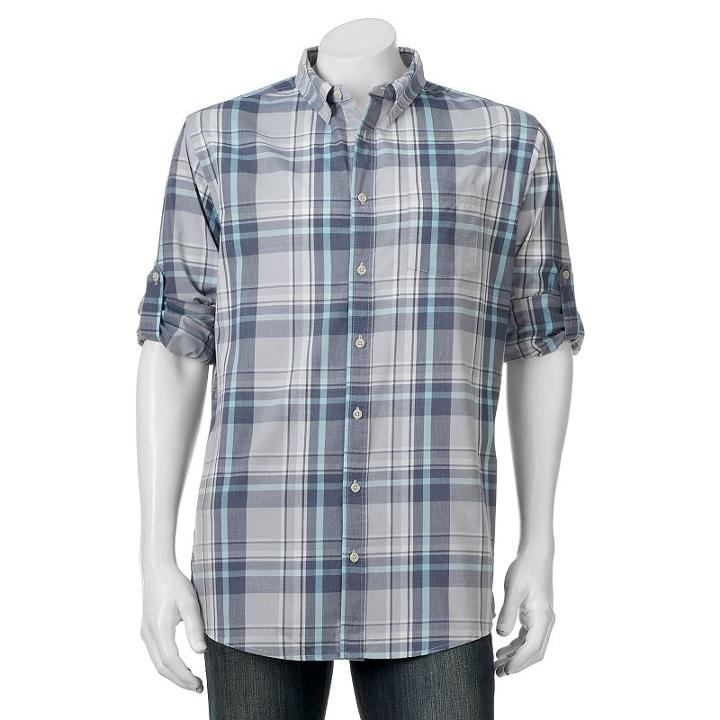 Big & Tall Urban Pipeline&reg; Classic-fit Maxflex Roll-tab Button-down Shirt, Men's, Size: 3xl Tall, Blue