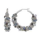Simply Vera Vera Wang Nickel Free Bead & Chain Wrapped Hoop Earrings, Women's, Blue