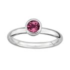 Stacks And Stones Sterling Sterling Silver Pink Tourmaline Stack Ring, Women's, Size: 9