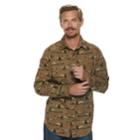 Men's Croft & Barrow&reg; Classic-fit Denim & Twill Button-down Shirt, Size: Medium, Dark Beige