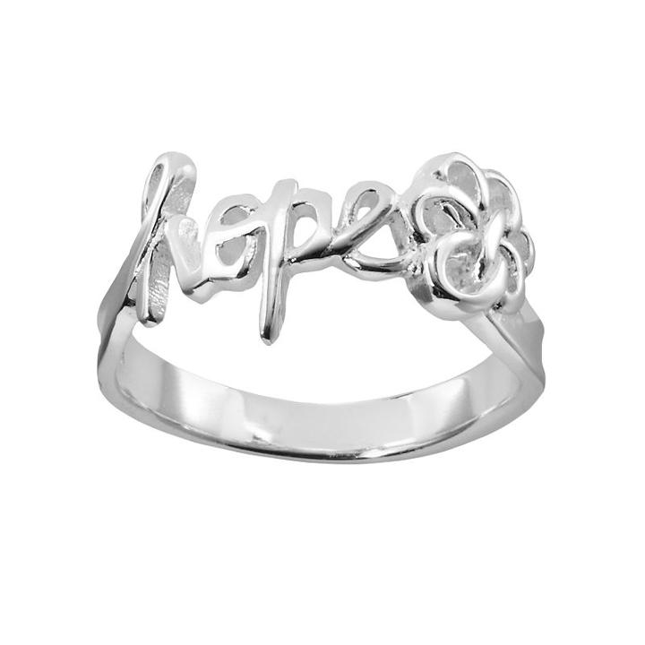 Silver Plated Hope Ring, Women's, Size: 7, Grey