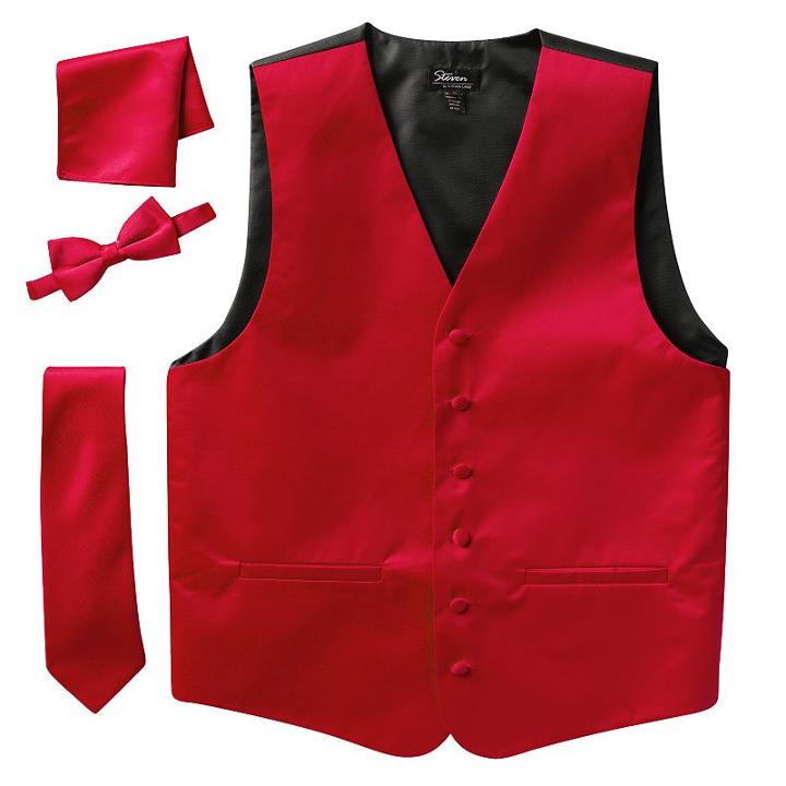 Big & Tall Steven Land Solid 4-pc. Vest Set, Men's, Size: 3xl, Red