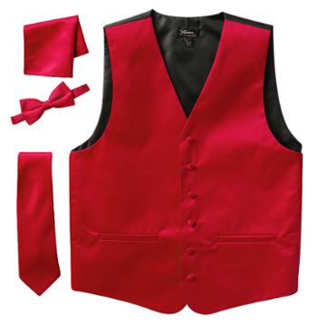 Big & Tall Steven Land Solid 4-pc. Vest Set, Men's, Size: 3xl, Red