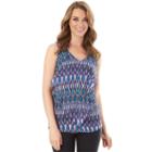 Women's Ab Studio Ruffle Front Printed Tank Top, Size: Regular, Ovrfl Oth
