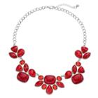 Red Geometric Statement Necklace, Women's, Multicolor