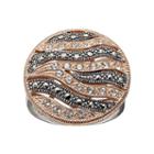 Lavish By Tjm Two Tone 18k Rose Gold Over Silver Crystal Wavy Ring, Women's, Size: 8, Grey