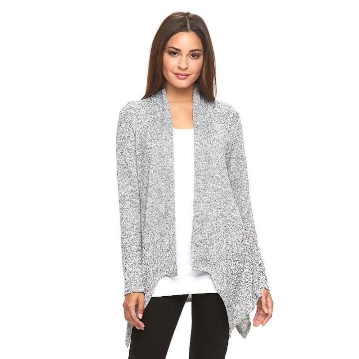 Women's Ab Studio Marled Cozy Cardigan, Size: Medium, Grey