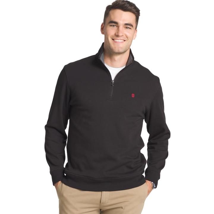 Big & Tall Izod Advantage Regular-fit Performance Quarter-zip Fleece Pullover, Men's, Size: 4xb, Black