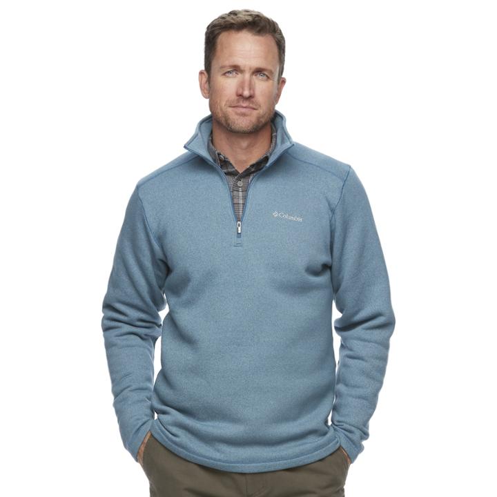 Men's Columbia Ortega Oaks Quarter-zip Fleece Jacket, Size: Xl, Dark Blue