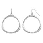 Apt. 9&reg; Nickel Free Hammered Drop Hoop Earrings, Women's, Silver
