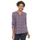 Women's Croft & Barrow&reg; Plaid Pintuck Shirt, Size: Xl, Purple