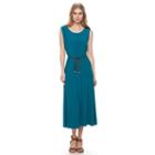 Women's Nina Leonard Scoopneck A-line Dress, Size: Medium, Blue Other
