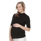 Maternity A:glow Ribbed Mockneck Tee, Women's, Size: Xl-mat, Black