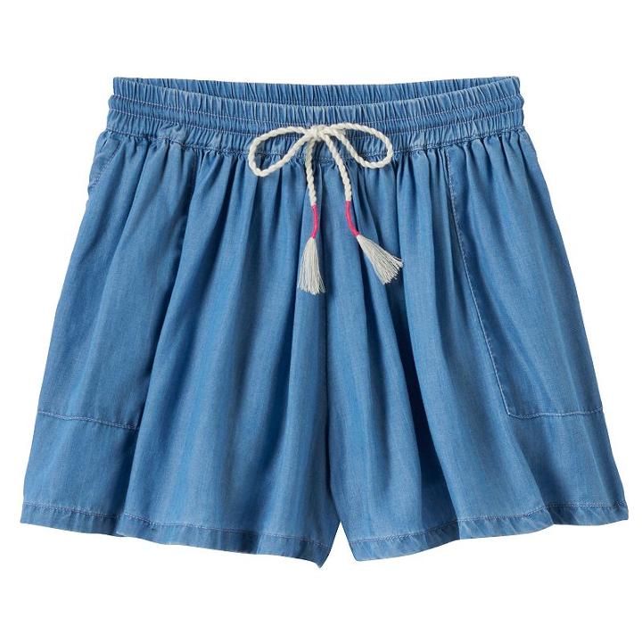 Girls 4-10 Sonoma Goods For Life&trade; Flowy Denim Shorts, Girl's, Size: 7, Dark Blue