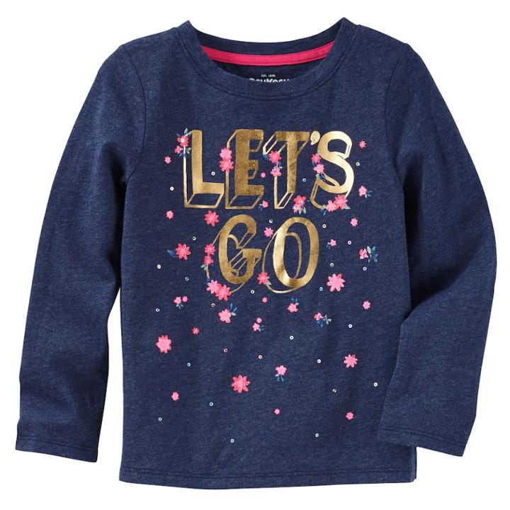 Girls 4-12 Oshkosh B'gosh&reg; Let's Go Floral Graphic Tee, Size: 10, Light Grey