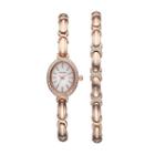 Armitron Women's Crystal X Link Watch & Bracelet Set - 75/5395mprgst, Pink