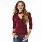 Juniors' Iz Byer California Mockneck Cutout Top, Girl's, Size: Xl, Dark Red