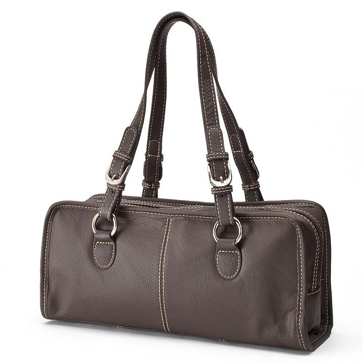 Amerileather Classy Leather Satchel, Women's, Brown