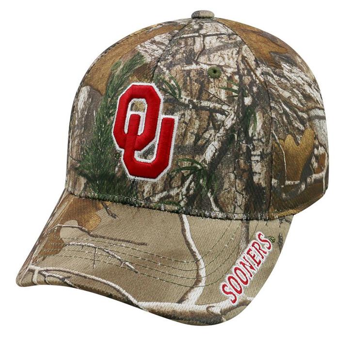 Adult Top Of The World Oklahoma Sooners Realtree One-fit Cap, Men's, Green Oth