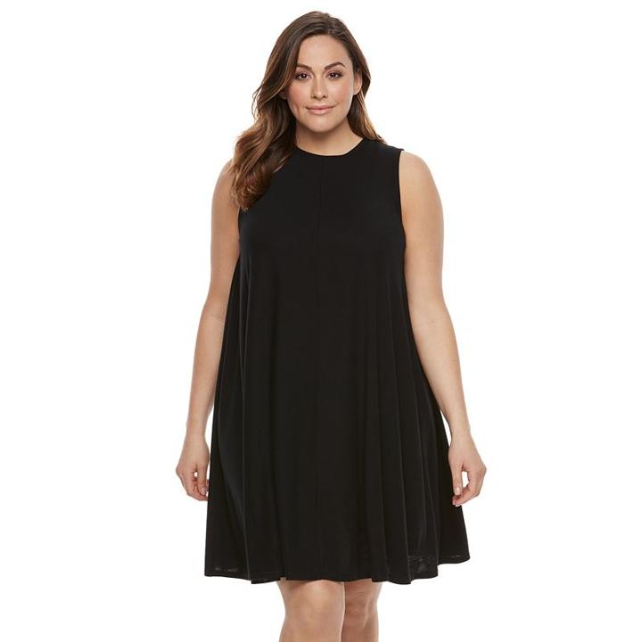 Plus Size Sonoma Goods For Life&trade; High Neck Trapeze Dress, Women's, Size: 2xl, Black