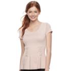 Juniors' Candie's&reg; Lace-up Sweater, Teens, Size: Xl, Light Pink