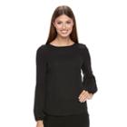 Women's Apt. 9&reg; Bubble-sleeve Top, Size: Xl, Black