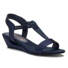 New York Transit Add Me Women's Strappy Wedge Sandals, Size: 8 Wide, Blue
