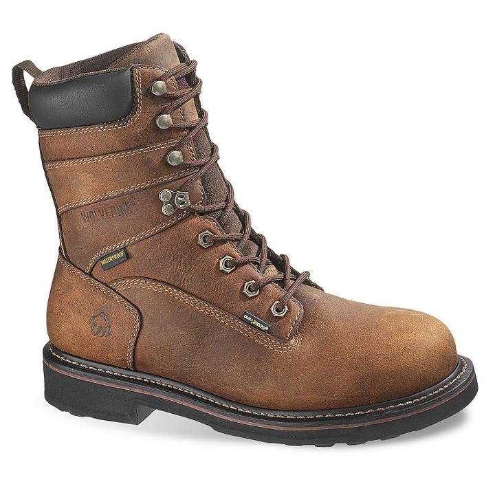Wolverine Brek Men's Waterproof 8-in. Work Boots, Size: Medium (7), Brown