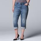 Plus Size Simply Vera Vera Wang Classic Roll Cuff Capris, Women's, Size: 18 W, Turquoise/blue (turq/aqua)