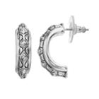 Napier Textured Semi Hoop Earrings, Women's, Silver