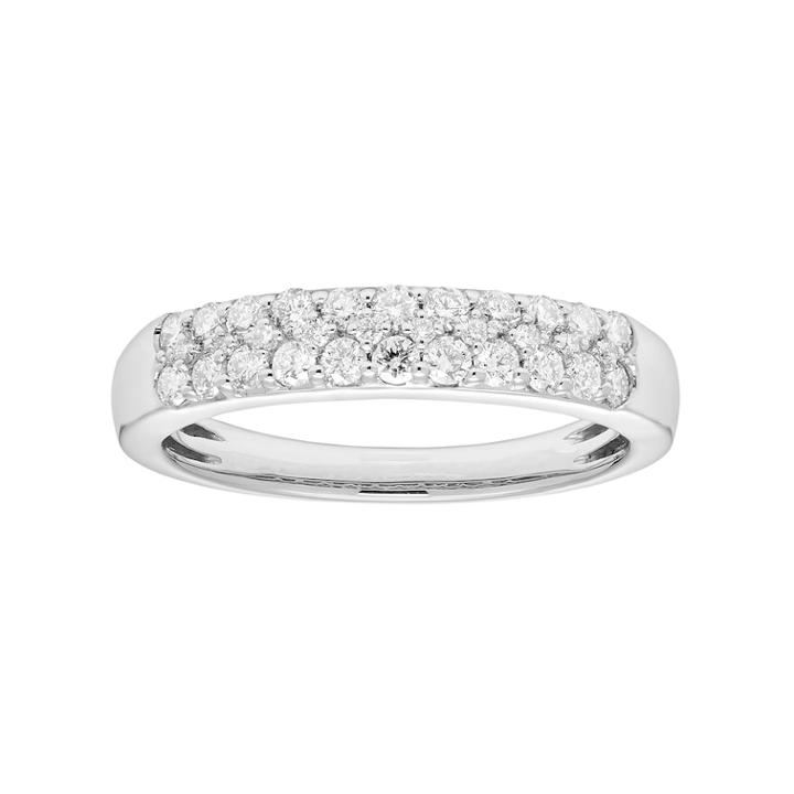 Platinum 1/2 Carat T.w. Igl Certified Diamond Pave Wedding Band, Women's, Size: 7, White