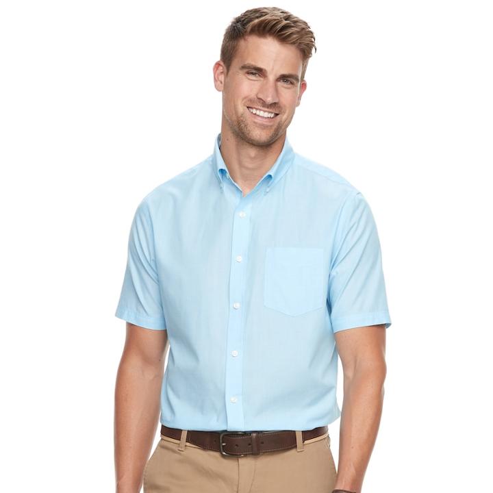 Men's Croft & Barrow&reg; Classic-fit Easy-care Button-down Shirt, Size: Medium, Brt Blue