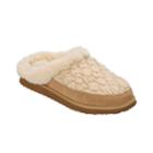 Women's Dearfoams Suede & Basketweave Clog Slippers, Size: Medium (8), Beige