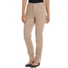 Gloria Vanderbilt Amanda 2.0 Slim Pants - Women's, Size: 16 Short, Lt Brown