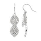 Simulated Crystal Nickel Free Double Leaf Drop Earrings, Women's, Natural