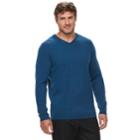 Big & Tall Apt. 9&reg; Modern-fit Wool-blend Merino V-neck Sweater, Men's, Size: 4xb, Med Blue