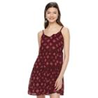 Juniors' Mudd&reg; Tie-front Tiered Dress, Girl's, Size: Xl, Dark Pink