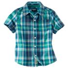 Boys 4-8 Oshkosh B'gosh&reg; Short Sleeve Button-front Plaid Shirt, Boy's, Size: 7, Ovrfl Oth