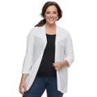 Plus Size Croft & Barrow&reg; Open-stitch Cardigan, Women's, Size: 2xl, White
