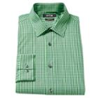 Men's Apt. 9 &reg; Slim-fit Plaid Stretch Dress Shirt, Size: 16.5-34/35, Brt Green