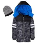 Boys 4-7 I-extreme Camo Heavyweight Puffer Jacket With Hat, Size: 6, Grey