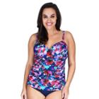 Plus Size Mazu Swim Underwire Ruched Tankini Top, Women's, Size: 24 W, Blue (navy)