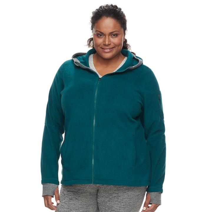 Plus Size Tek Gear Microfleece Full-zip Hoodie Jacket, Women's, Size: 3xl, Dark Blue