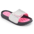 Girls 4-16 Glitter Slide Sandals, Girl's, Size: 1/2, Grey Other