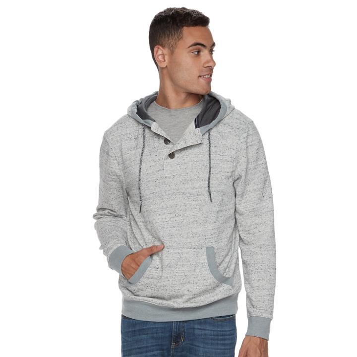 Men's Urban Pipeline&reg; Henley Hoodie, Size: Small, Dark Grey