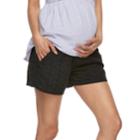 Maternity A:glow Embroidered Eyelet Full Belly Panel Shorts, Women's, Size: 10-mat, Black