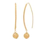 Everlasting Gold 14k Gold Textured Drop Threader Earrings, Women's, White