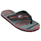 Men's Georgia Bulldogs Striped Flip Flop Sandals, Size: Medium, Black