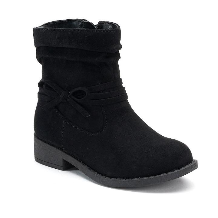 Jumping Beans Carol Toddler Girls' Casual Boots, Size: 7 T, Black